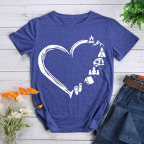 Camping Heart T-shirt Tee -02195