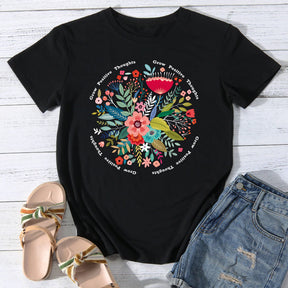 Flower,Bohemian style T-shirt Tee