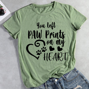 You Left Paw Prints On My Heart  T-shirt Tee