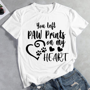 You Left Paw Prints On My Heart  T-shirt Tee