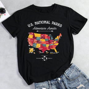 National Parks And  Adventure Awaits T-shirt Tee