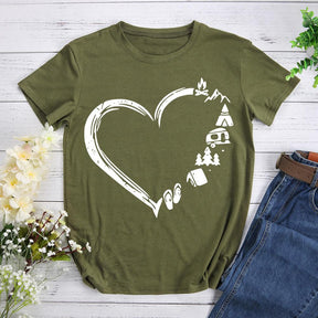 Camping Heart T-shirt Tee -02195