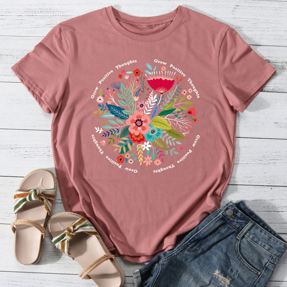 Flower,Bohemian style T-shirt Tee