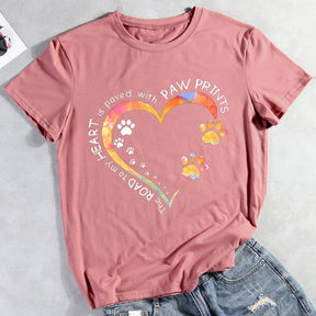 T-Shirt coeur patte de chien-012971 