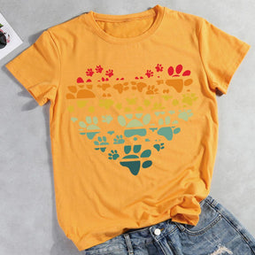 Dog paws heart  Pet Animal Lover T-shirt Tee