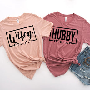 Wife and Husband Print T-Shirt