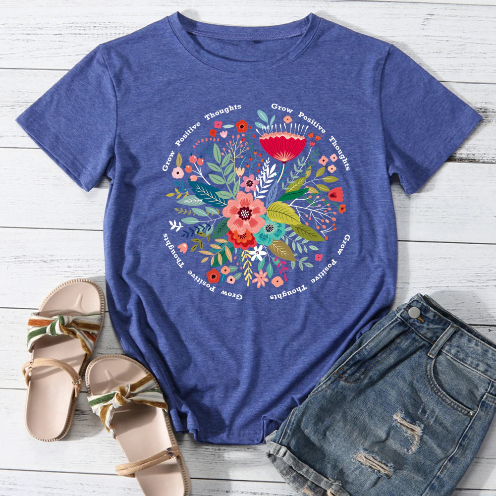 Flower,Bohemian style T-shirt Tee