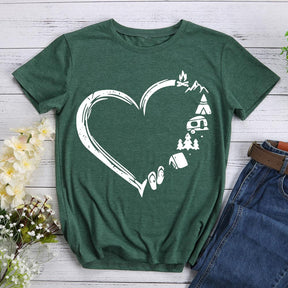 Camping Heart T-shirt Tee -02195