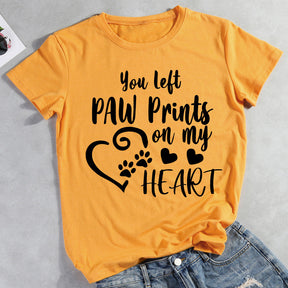 You Left Paw Prints On My Heart  T-shirt Tee