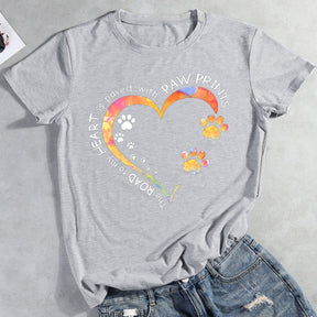 T-Shirt coeur patte de chien-012971 