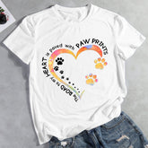 T-Shirt coeur patte de chien-012971 