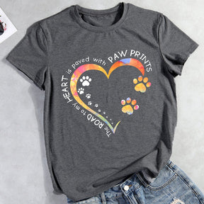 T-Shirt coeur patte de chien-012971 