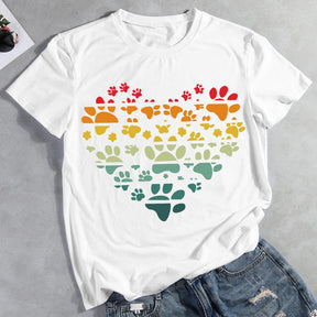 Dog paws heart  Pet Animal Lover T-shirt Tee