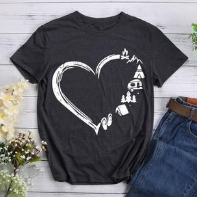 Camping Heart T-shirt Tee -02195