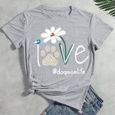 Love Dog Mom Life Daisy T-shirt Tee