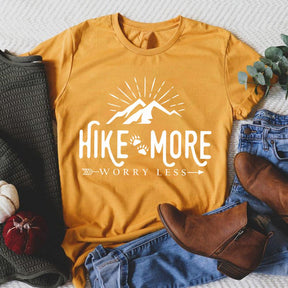 Hike more worry less Round Neck T-shirt