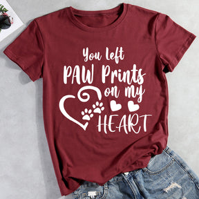 You Left Paw Prints On My Heart  T-shirt Tee