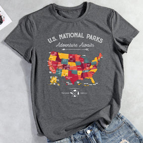 National Parks And  Adventure Awaits T-shirt Tee