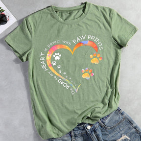 T-Shirt coeur patte de chien-012971 