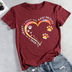 T-Shirt coeur patte de chien-012971 