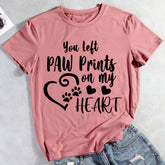 You Left Paw Prints On My Heart  T-shirt Tee