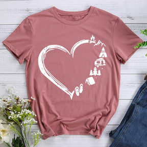 Camping Heart T-shirt Tee -02195