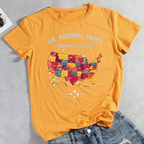 National Parks And  Adventure Awaits T-shirt Tee