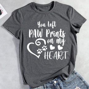 You Left Paw Prints On My Heart  T-shirt Tee