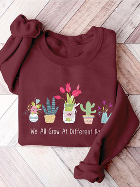 Teacher Kindergarten Primary School Floral Print Casual Sweatshirt