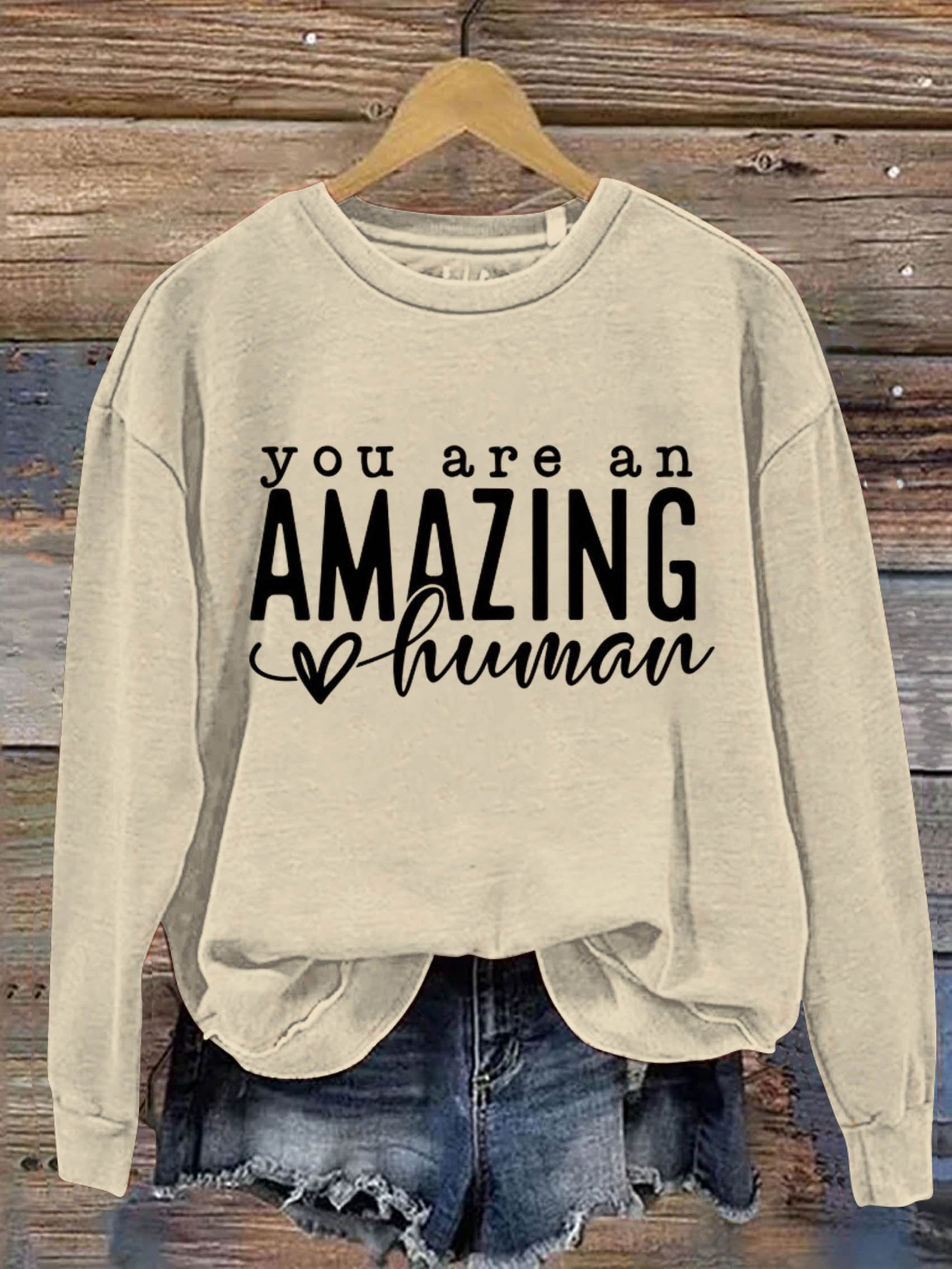 You Are An Amazing Human Art Print Pattern Casual Sweatshirt