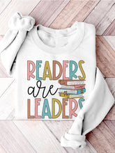 Reading Teacher Readers Are Leaders Casual Print Sweatshirt