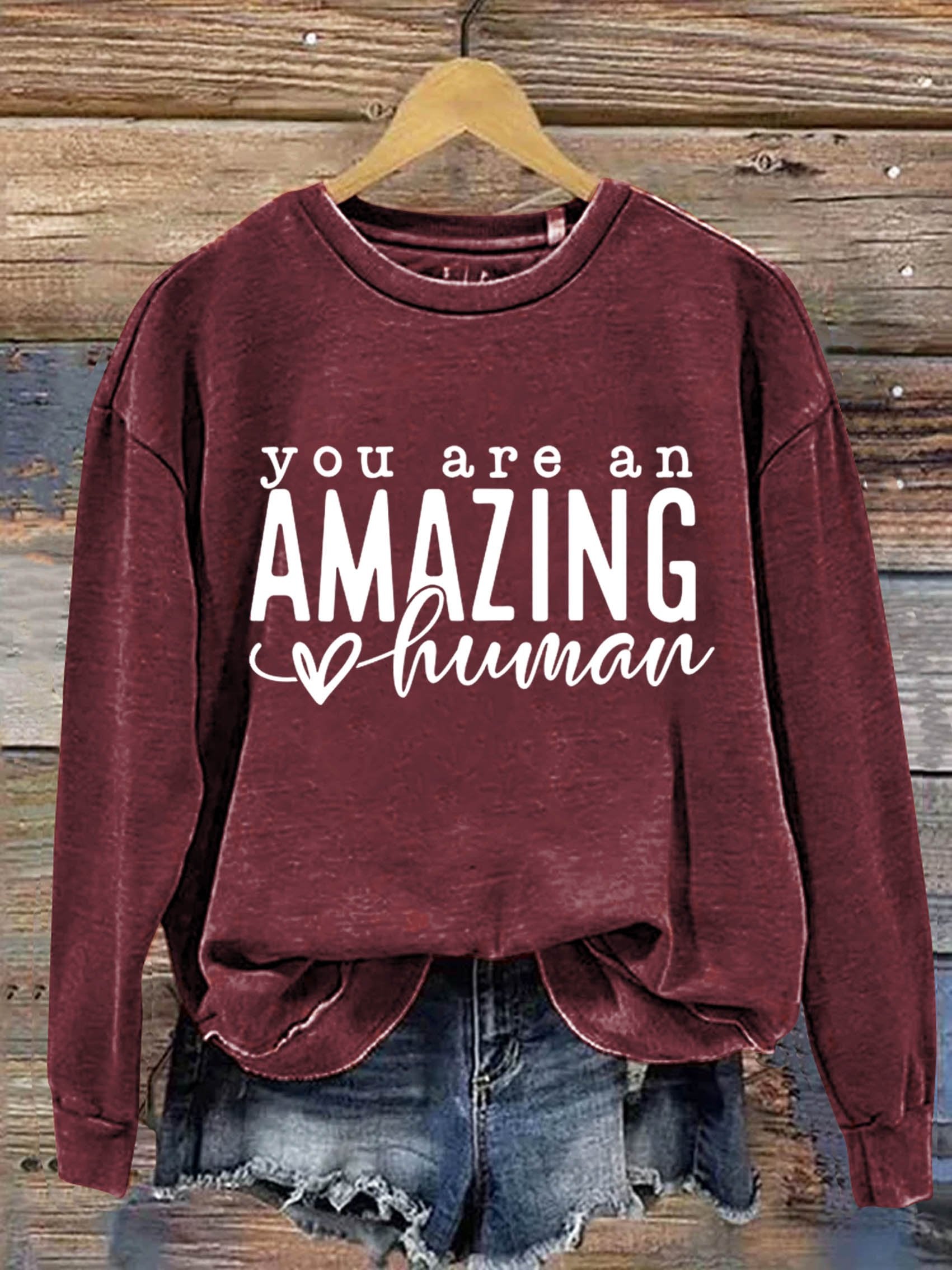 You Are An Amazing Human Art Print Pattern Casual Sweatshirt